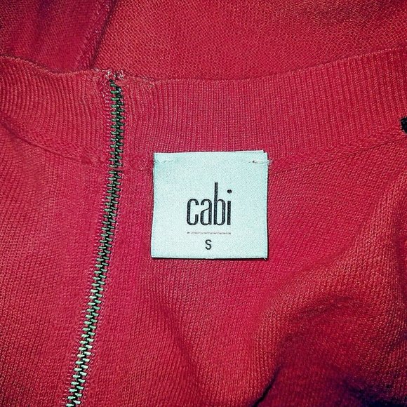 CAbi Womens Cobblestone Cardigan Size Small Red Back Zipper Long Sleeve … - Picture 5 of 7